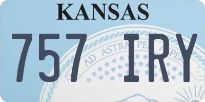 KS license plate 757IRY