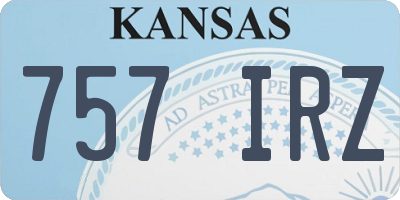 KS license plate 757IRZ