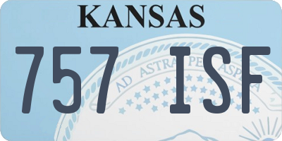 KS license plate 757ISF