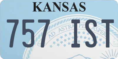 KS license plate 757IST