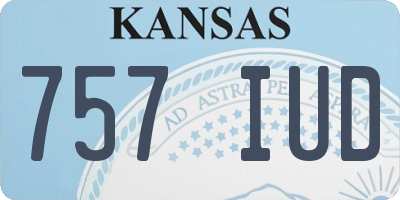 KS license plate 757IUD