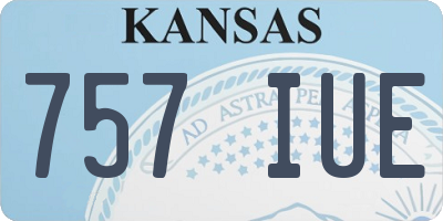 KS license plate 757IUE