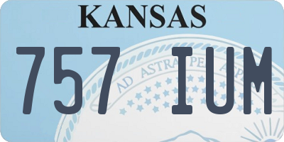 KS license plate 757IUM