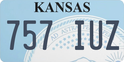 KS license plate 757IUZ