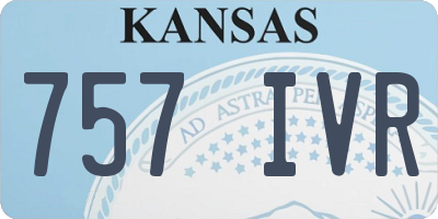 KS license plate 757IVR