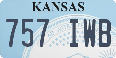 KS license plate 757IWB