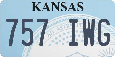 KS license plate 757IWG