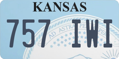 KS license plate 757IWI