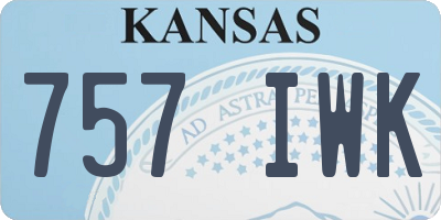 KS license plate 757IWK