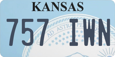 KS license plate 757IWN