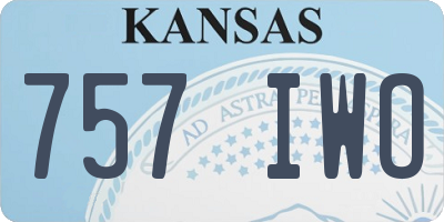KS license plate 757IWO