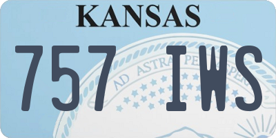 KS license plate 757IWS