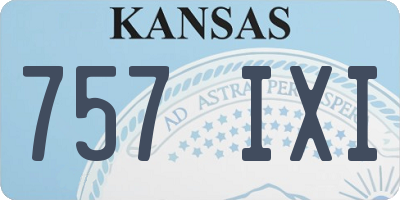 KS license plate 757IXI