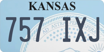 KS license plate 757IXJ