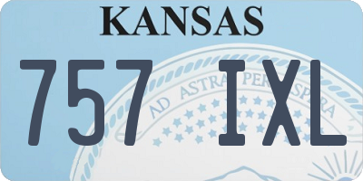 KS license plate 757IXL