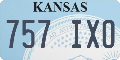 KS license plate 757IXO