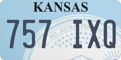 KS license plate 757IXQ
