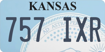 KS license plate 757IXR
