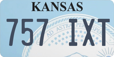 KS license plate 757IXT