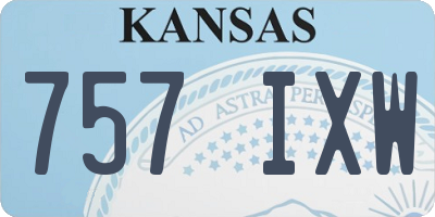 KS license plate 757IXW