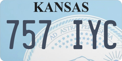KS license plate 757IYC