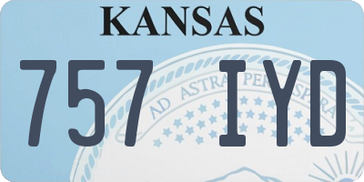 KS license plate 757IYD