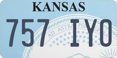 KS license plate 757IYO