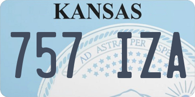 KS license plate 757IZA