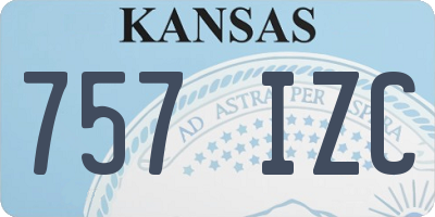 KS license plate 757IZC