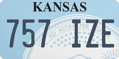 KS license plate 757IZE