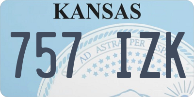 KS license plate 757IZK
