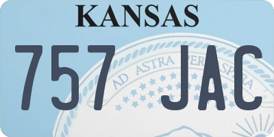 KS license plate 757JAC