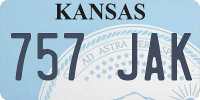 KS license plate 757JAK