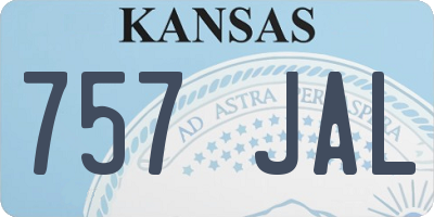 KS license plate 757JAL