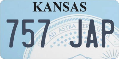 KS license plate 757JAP