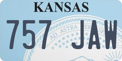 KS license plate 757JAW