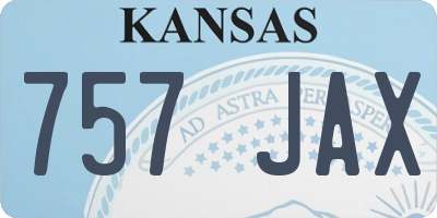 KS license plate 757JAX