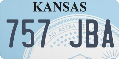 KS license plate 757JBA