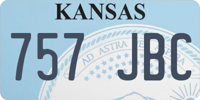 KS license plate 757JBC