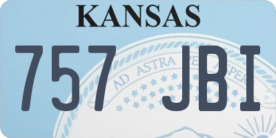 KS license plate 757JBI