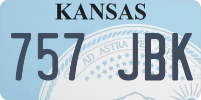 KS license plate 757JBK