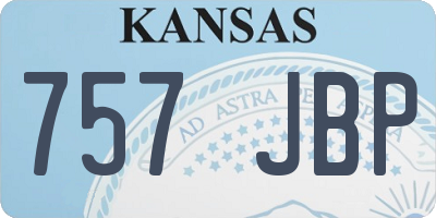 KS license plate 757JBP