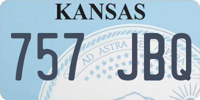 KS license plate 757JBQ