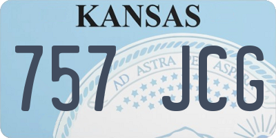 KS license plate 757JCG