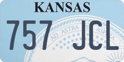 KS license plate 757JCL