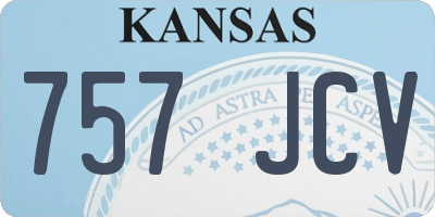 KS license plate 757JCV