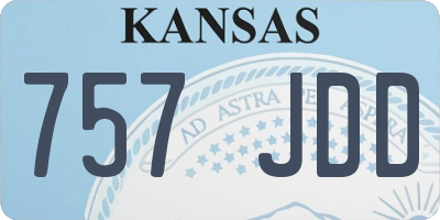KS license plate 757JDD