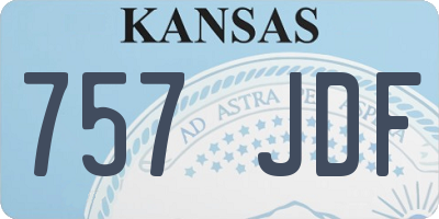 KS license plate 757JDF