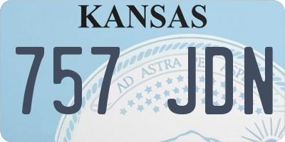 KS license plate 757JDN