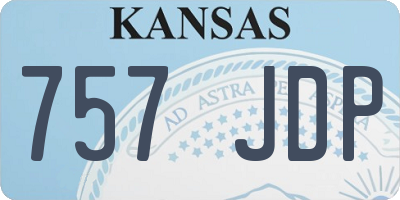 KS license plate 757JDP